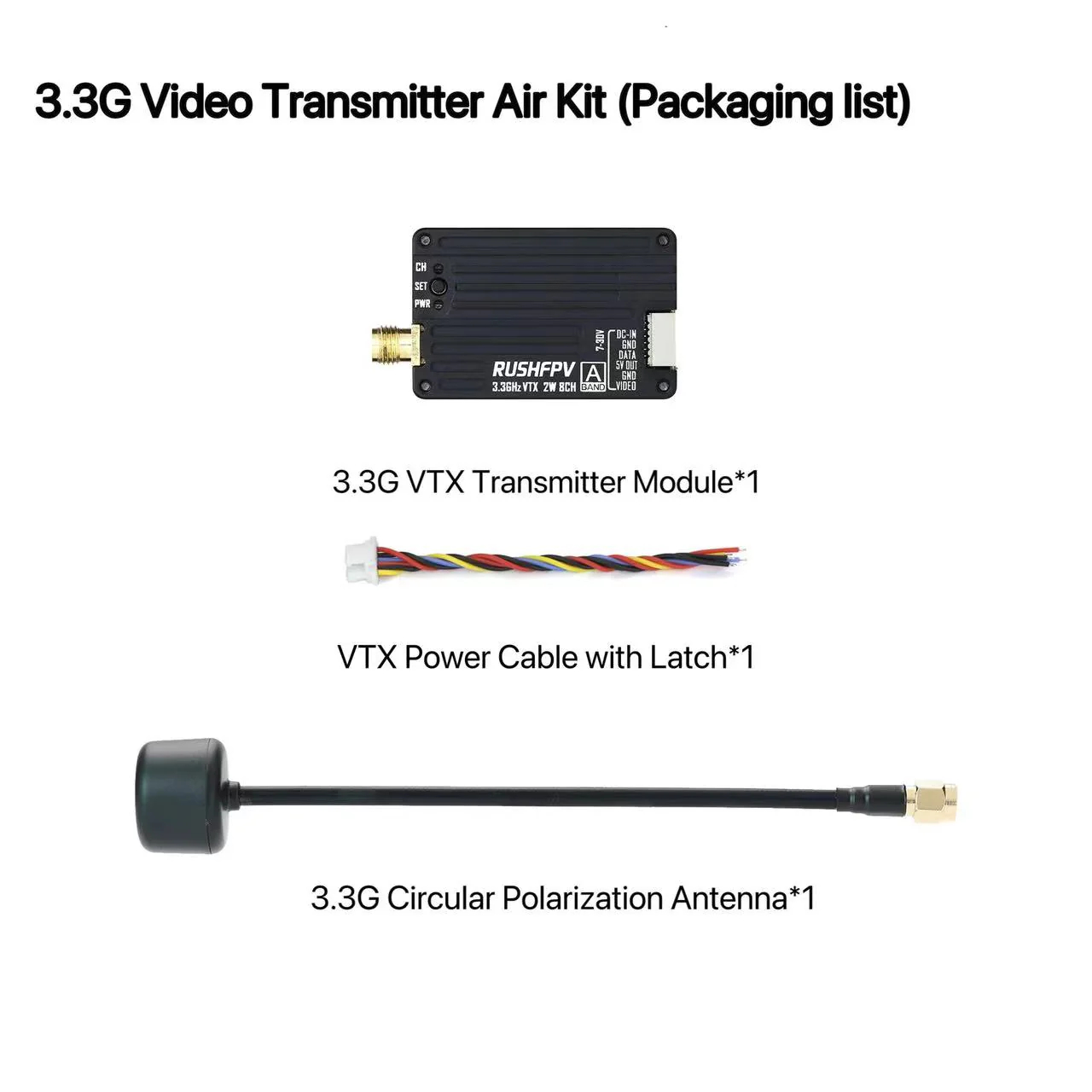 Fpv Drone Vtx - RUSHFPV 3.3G 2W VTX送信機 FPV送信機受信機 DVRモジュール