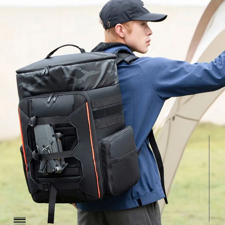 Fpv Drone Bag - 33L FPV RC レーシングドローンバックパック、アウトドア旅行防水カメラ撮影バッグ、大容量旅行ハイキングバッグリュックサック