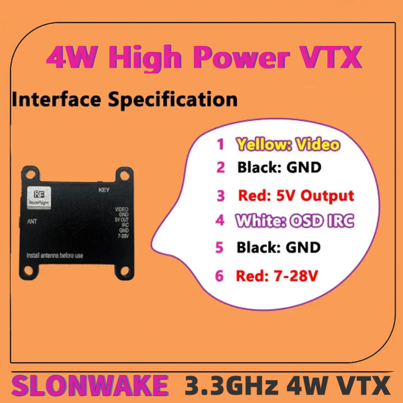 SLONWAKE FPV 3.3G 16CH 4000mW  - Fpv Drone Vtx のレビューと価格