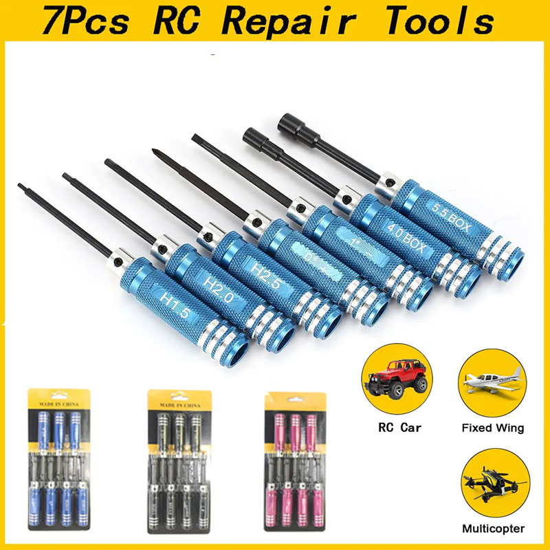 7個入り 1.5 2.0 2.5mm RC六角ドライバーセッ - Fpv Drone Tool Kit のレビューと価格