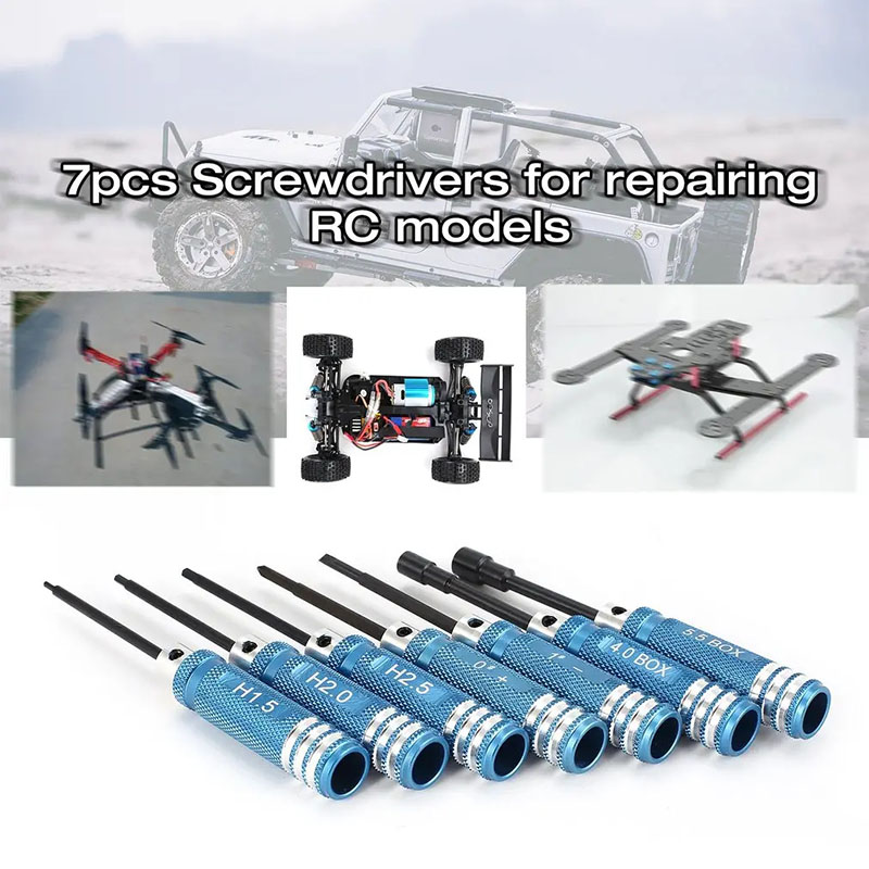 7個入り 1.5 2.0 2.5mm RC六角ドライバーセッ - Fpv Drone Tool Kit のレビューと価格